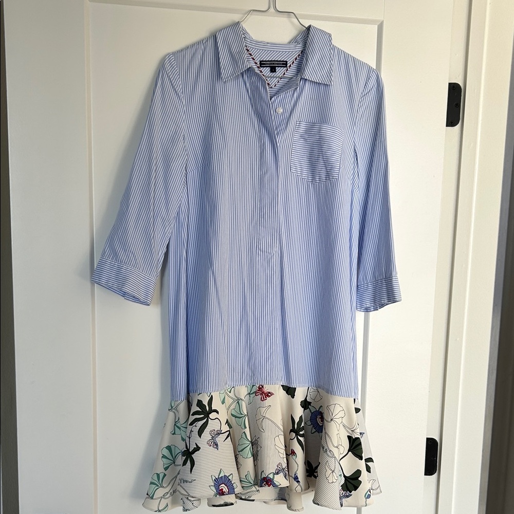 Tommy Hilfiger Striped Blue and Floral Dress